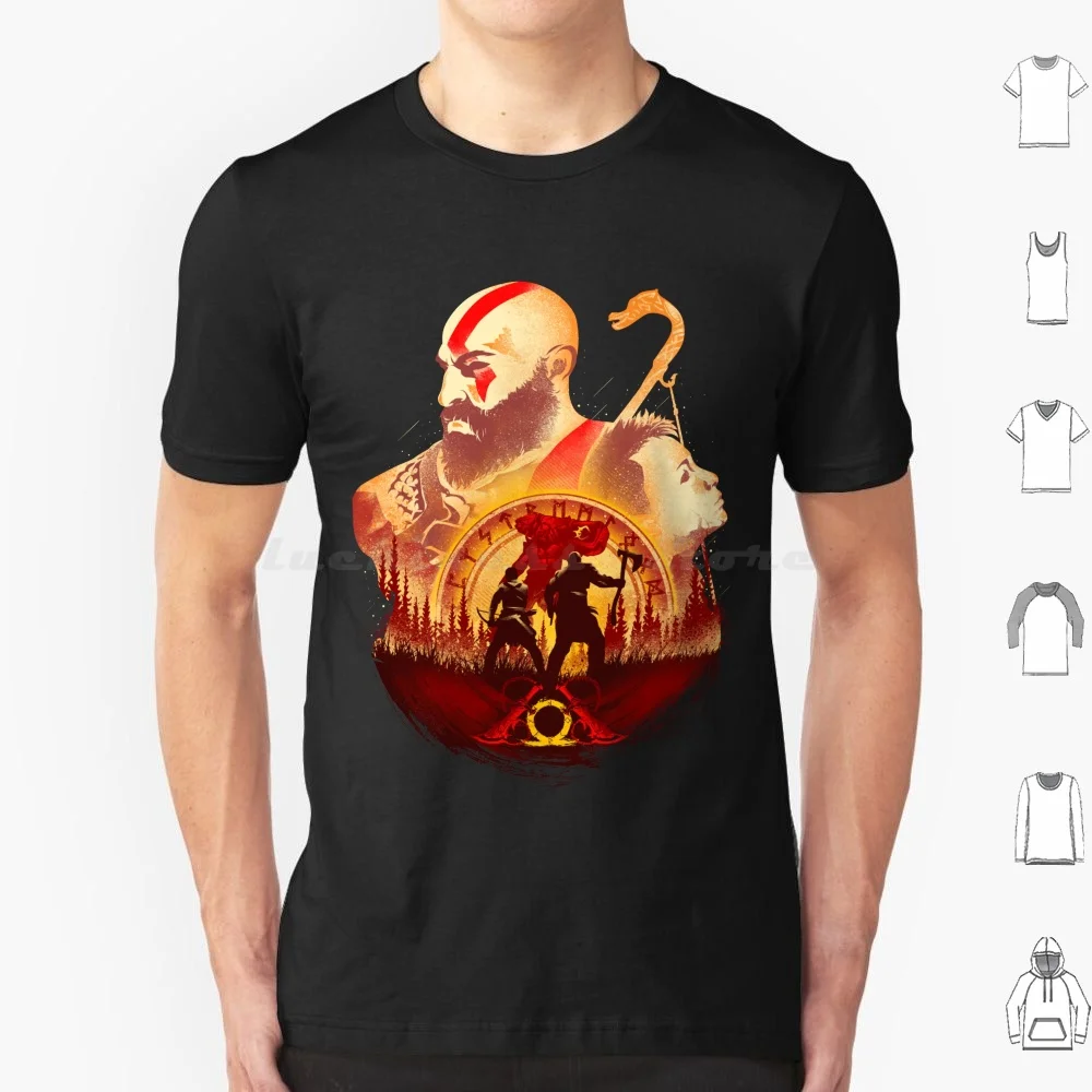 Kratos And Atreus Adventure T Shirt Big Size 100% Cotton Kratos God Of War God Of War Ragnarok Atreus Tyr Leviathan Axe Blades