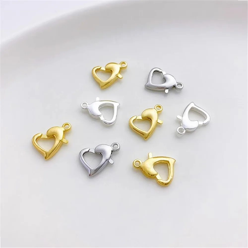 

18K Gold-Color Love Lobster Buckle Peach Heart Spring Buckle DIY Bracelet Necklace Closing Buckle Jewelry Material Accessories