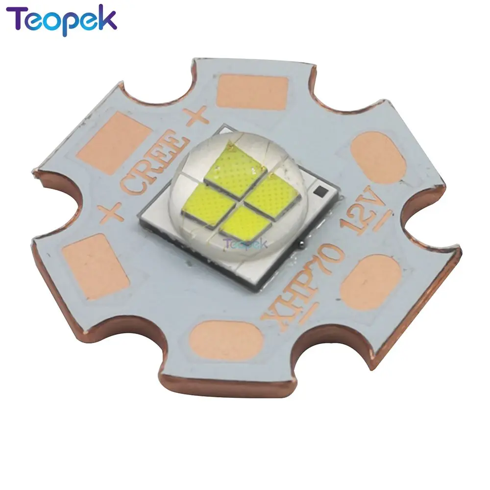 7070 20W 6V 12V LED Emitter Replace XHP70.2 XHP70 Cool White 6500K LED Chip With 16mm 20mm Cooper PCB