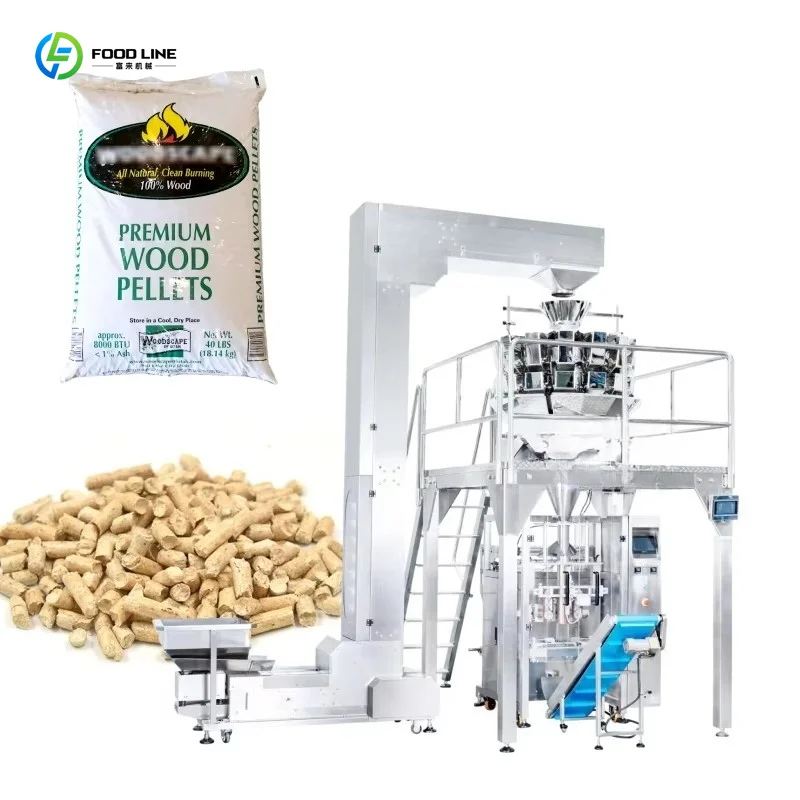 Customized Stable Linear Weigh Granule Packaging Machine For 10kg 20kg Cat Litter Wood Pellet Bags