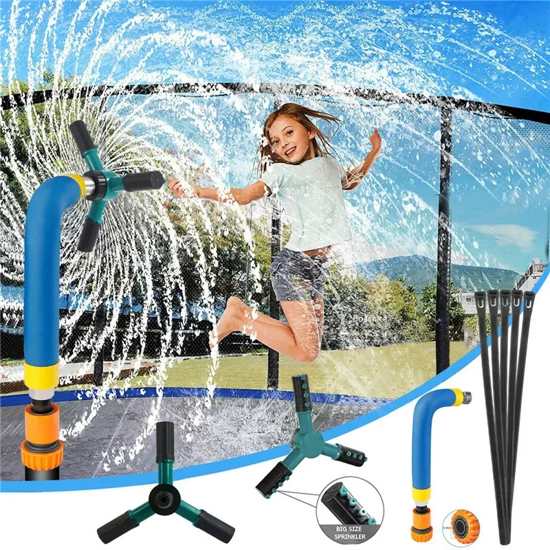 

Summer Trampoline Sprinklers Outdoor Cooling Sprinkler Pipe Kids Water Fun Automatic Watering Irrigation Garden Accessories