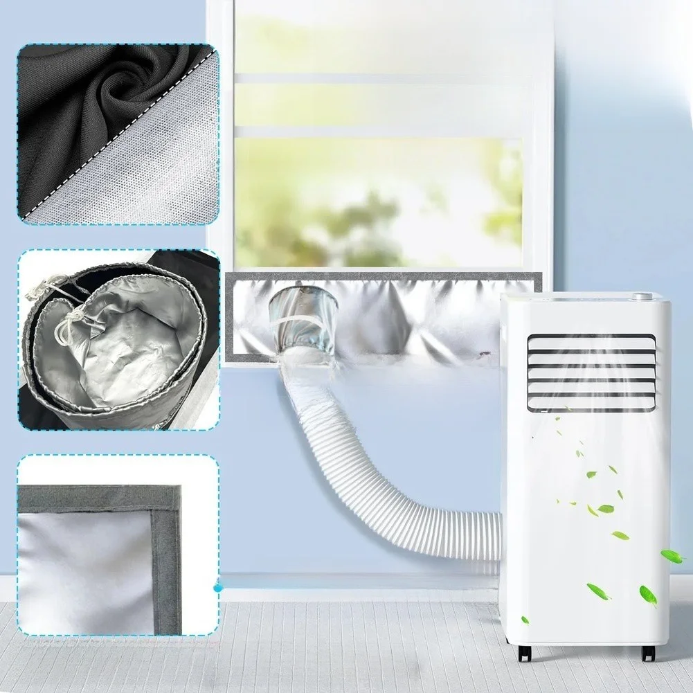 Window Sealing Cloth for Portable Air Conditioners Silver Coating Insulation Material Oxford Fabric Light Blocking