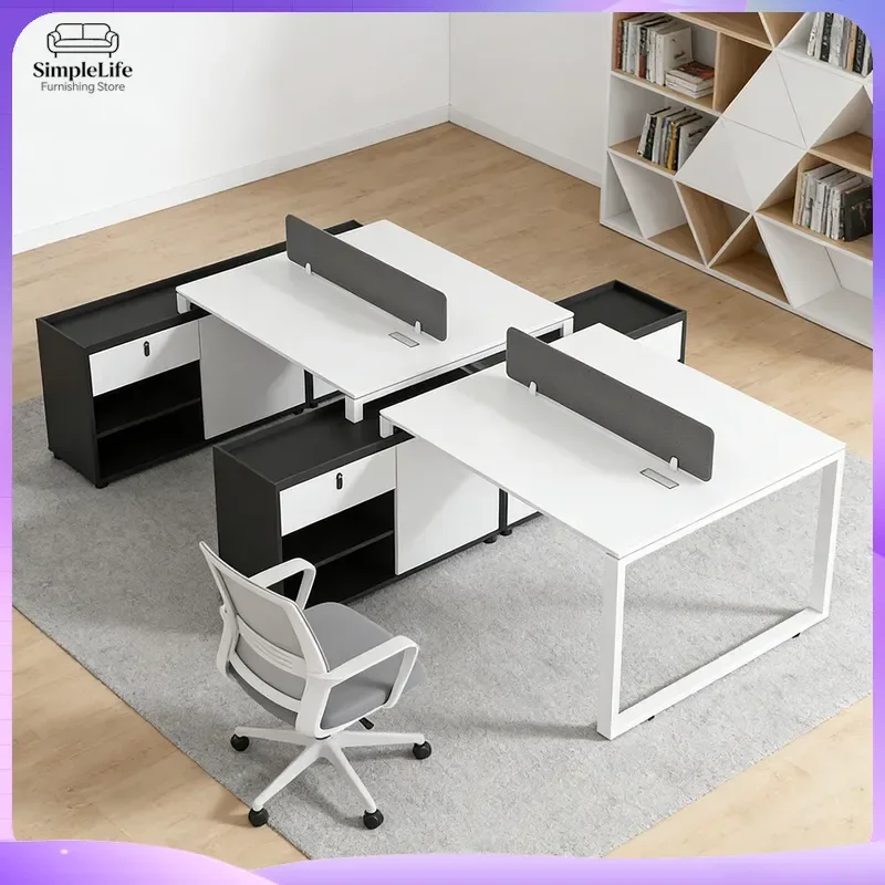 Modern Office Desk for Staff Customizable 2 4 6 Person Workstation Ergonomic Adjustable Height Desk Home Office Furniture