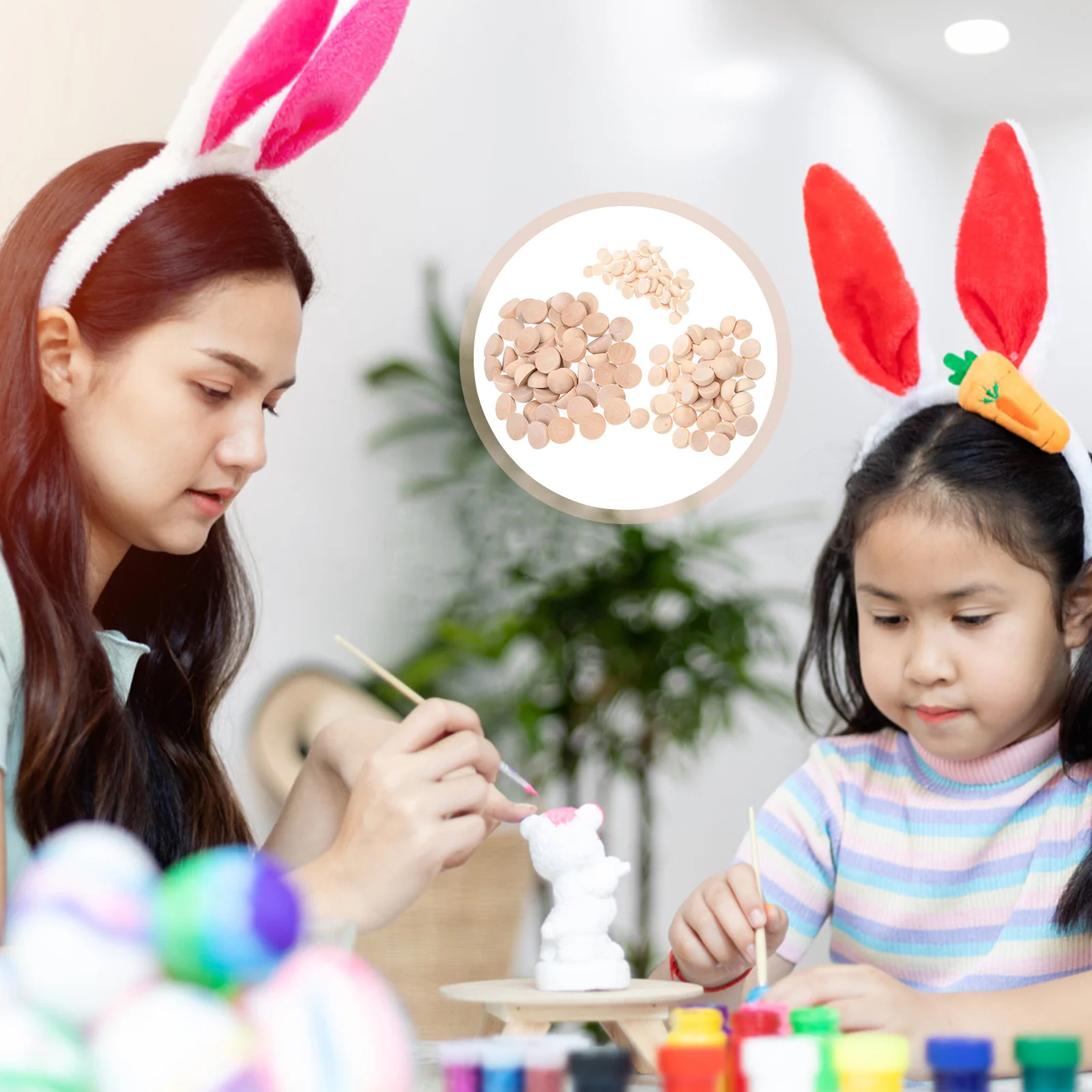 

150Pcs Split Wood Bead Mini Hemisphere Safe Durable Blank Wood Beads for DIY Projects Unfinished Half Round Balls