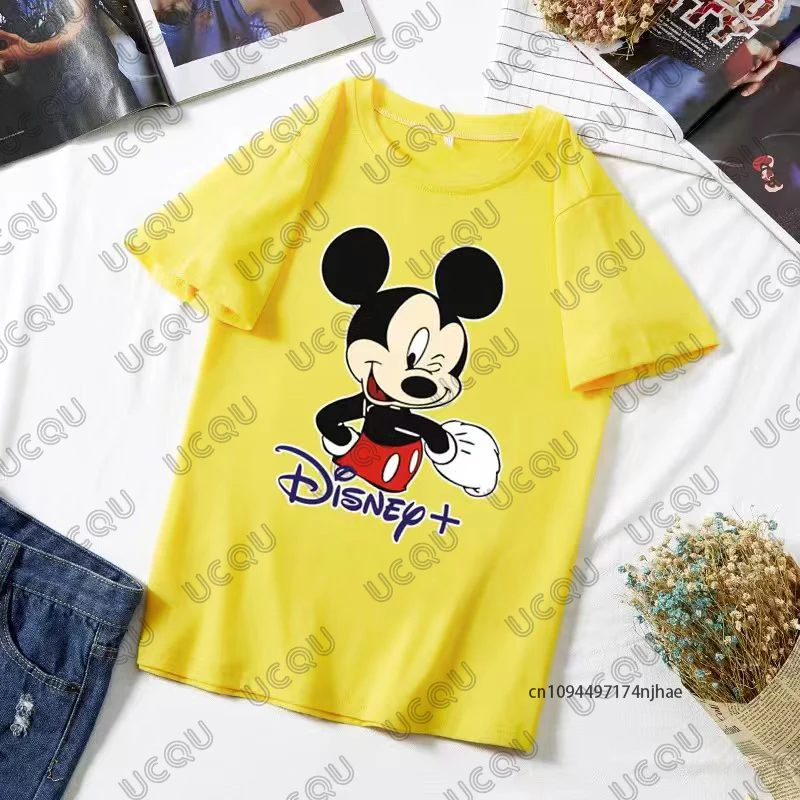 2026 جديد ديزني ميكي ماوس طباعة القطن الأزواج تي شيرت للرجال النساء الصيف قصيرة الأكمام س الرقبة تيز عادية المتضخم القمم #6