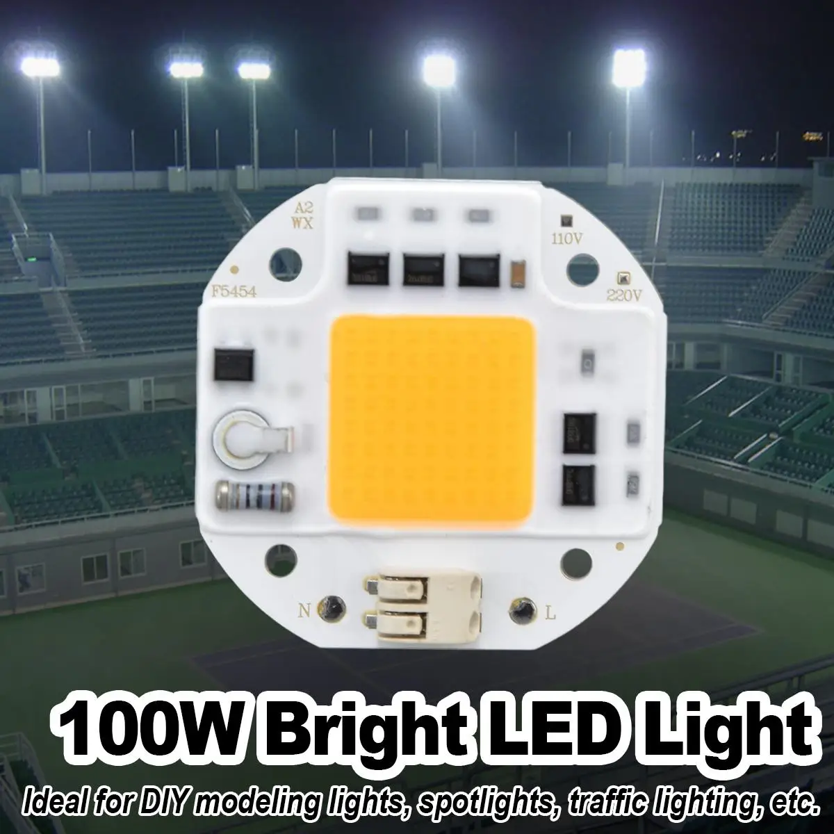 

50W 70W 100W Cob Led Chip 110V 220V Driver Beads For Chips No Lamp Need Ic Free Smart Welding Integrated Spotlight Spectrum Diy