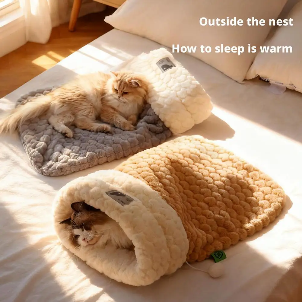 

Upgraded sleeping bag drilled hole closed sense of security autumn and winter sleep small rabbit plush cat nest cross-border