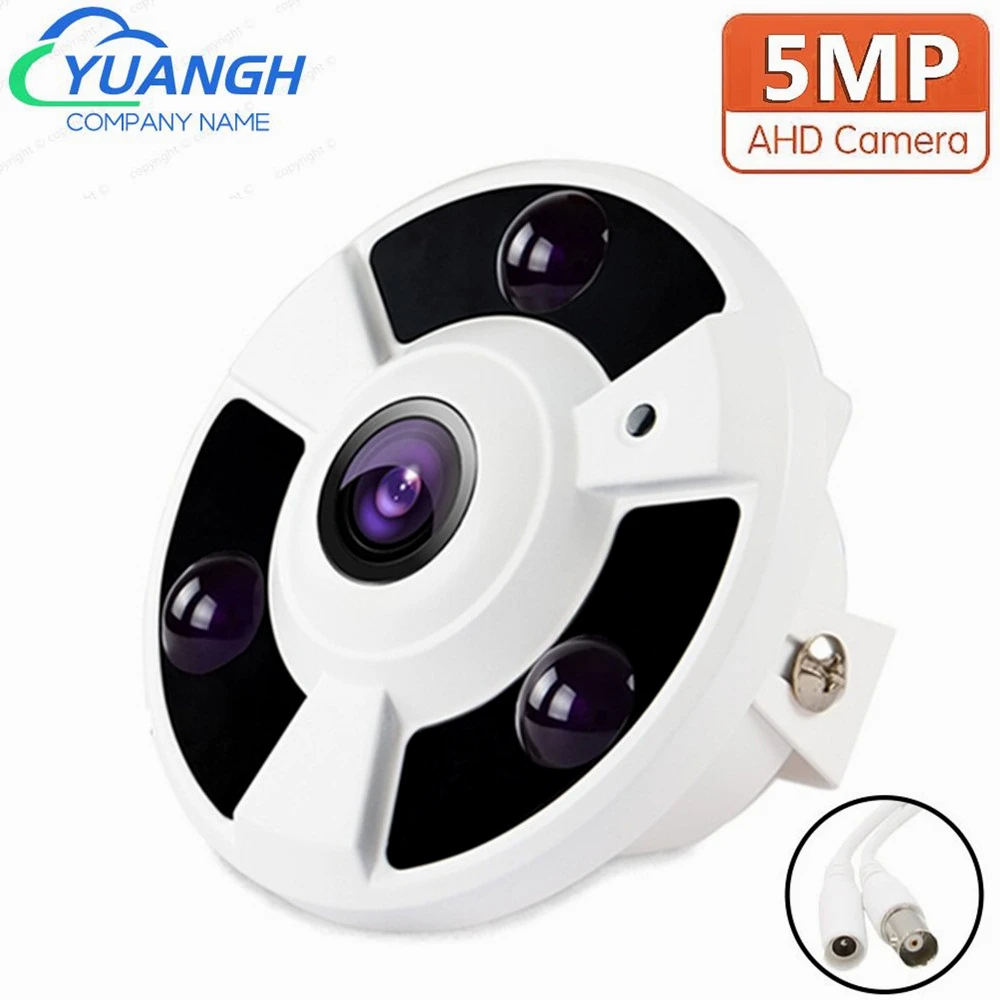 5MP MINI Dome AHD Camera 180 Degree Lens IR Night Vision 4 IN 1 Analog Indoor Security HD Camera With OSD Menu Cable