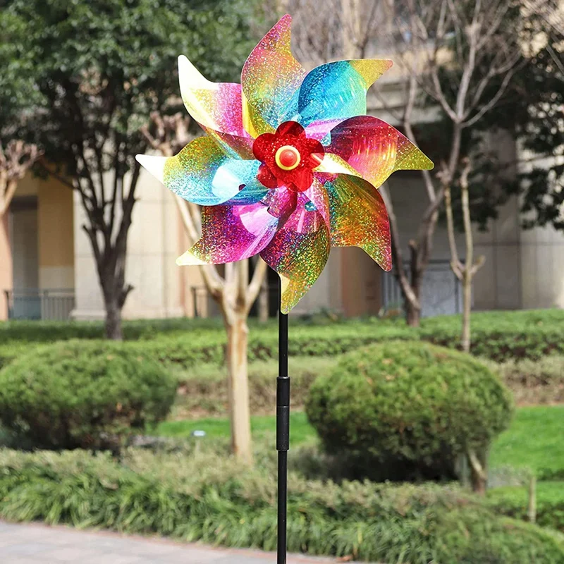 10Pcs High Reflective Bird Scarer Windmill,Bird Deterrent Scarer Windmill,Effective Reflection Color Spinner, Spinners