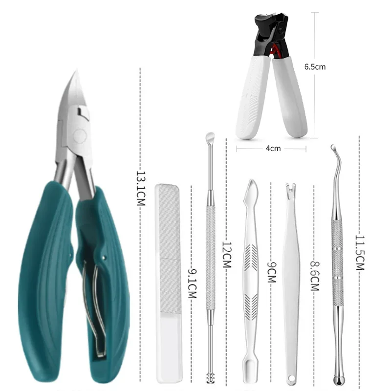 5 Stuks Set Roestvrijstalen Nagelknipper Ingegroeide Dikke Teennagel Podotherapie Correctie Tangen Paronychia Grote Teen Nagelknipper Set