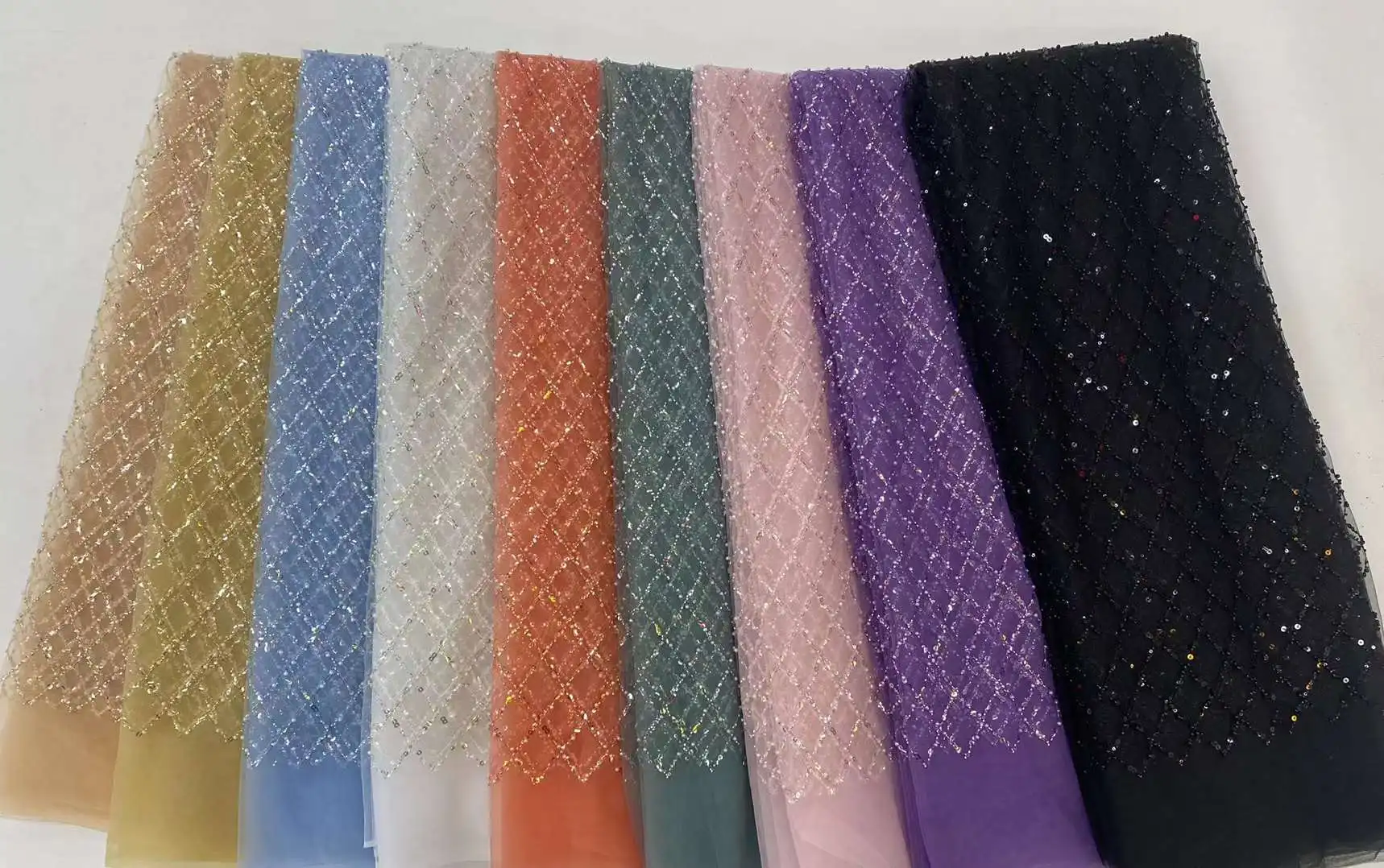 Telas de encaje con cuentas de lentejuelas africanas, tela de encaje nigeriano francés bordado de alta calidad para costura de boda, 2023