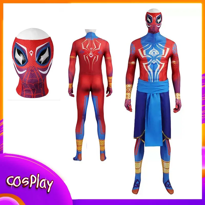 

Spider Man Republic Of India Suit Cosplay Costume Cos Superhero Jumpsuit Halloween Comic-Con Coser Props Adult Bodysuit Gift