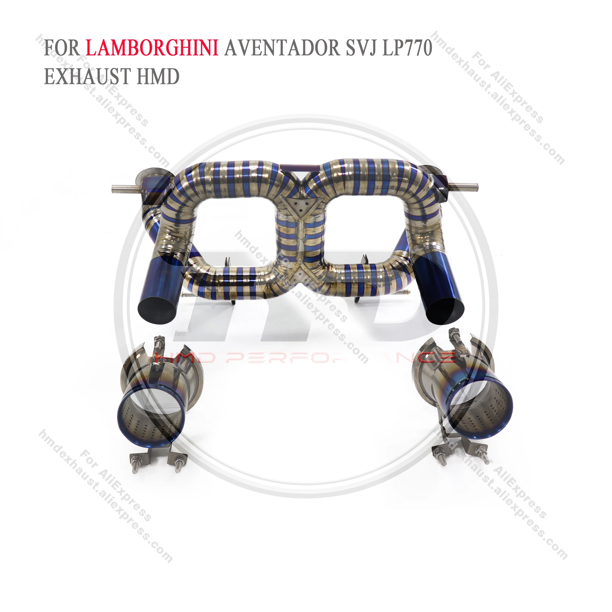 

High Quality Catback For Lamborghini Aventador SVJ LP770 Titanium Alloy Exhaust System TC4 Tips Non-destructive Installation HMD