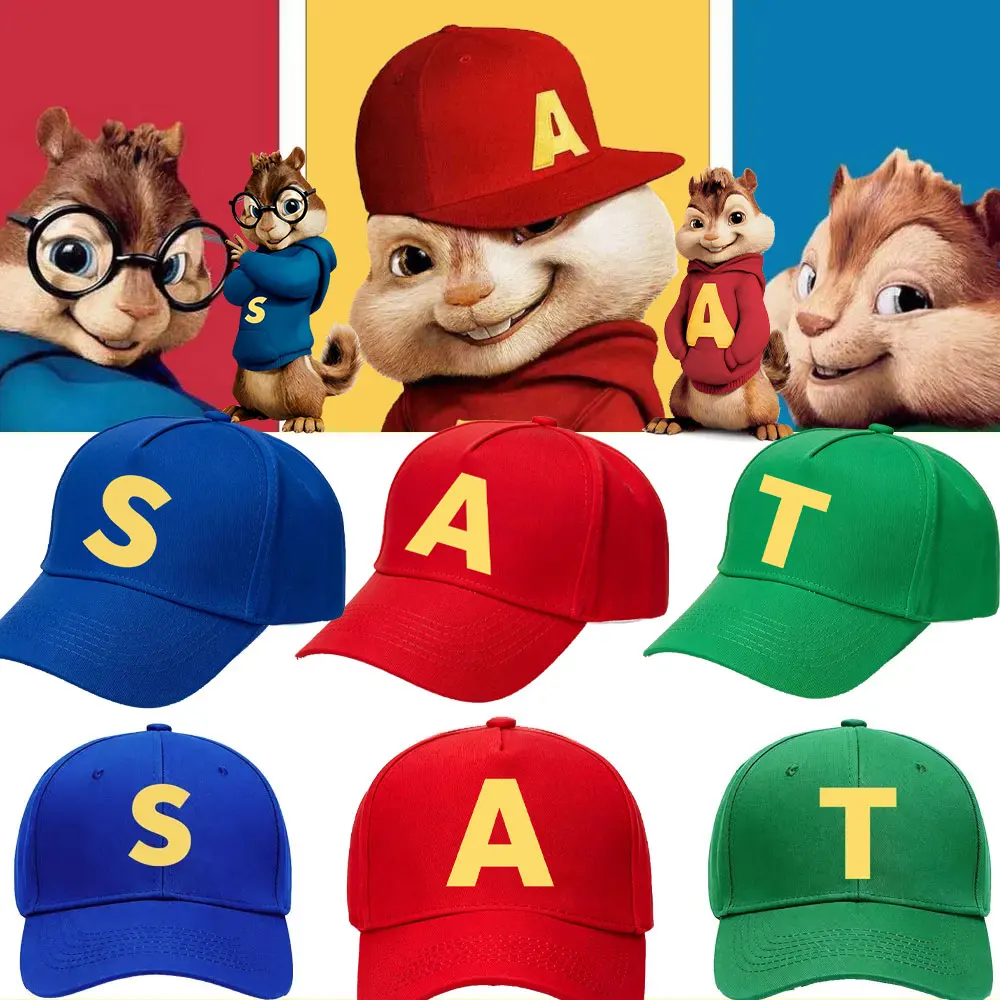 2026 Alvin and The Chipmunks Red Adjustable Baseball Cap Unisex Promo Geek Animation Graphic A/S/T Sun Hats Woman Man Hat