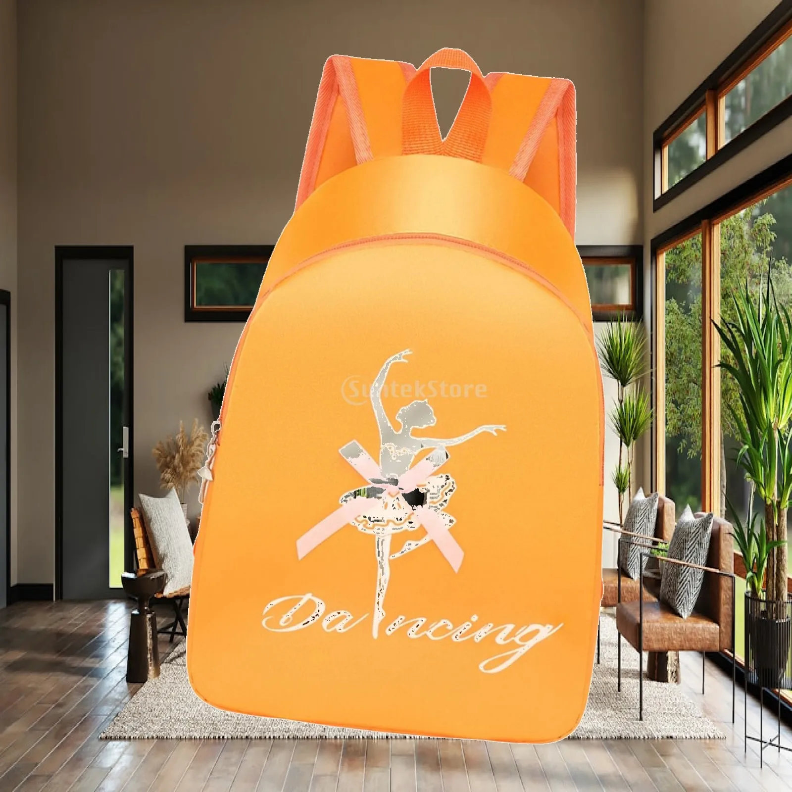 Ballerina Girl Backpack Cute Dance Handbag Nylon Material Zip Closure Adjustable Straps for Gymnastics Swimming Weekly Trips