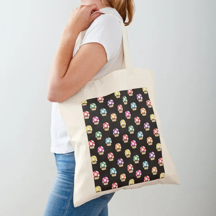

Pixel Retro Mushrooms Pattern Tote Bag shopping bag logo free delivery bags tote bag screen tote women