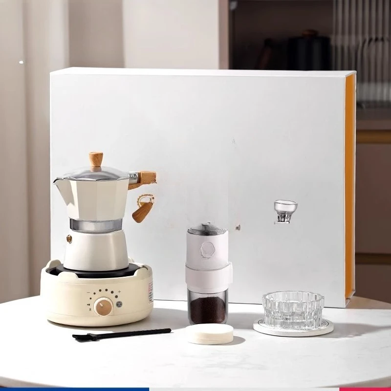Mocha Pot Coffee Pot Household Electric Ceramic Stove Set Espresso Extraction Coffee Pot Utensils Gift Box