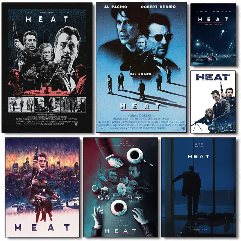 Classic Crime Movie Heat 1995 Film High Quality Aesthetic Poster HD Printed Canvas Painting Wall Pictures Home Interior Decor