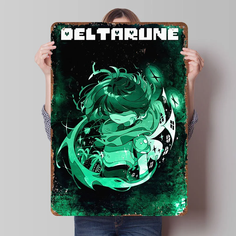 

Deltarune With Kris Metal Poster Custom Wall Art Retro Vintage Tinplate Signs for Man Cave House Room Decoration Office Decor