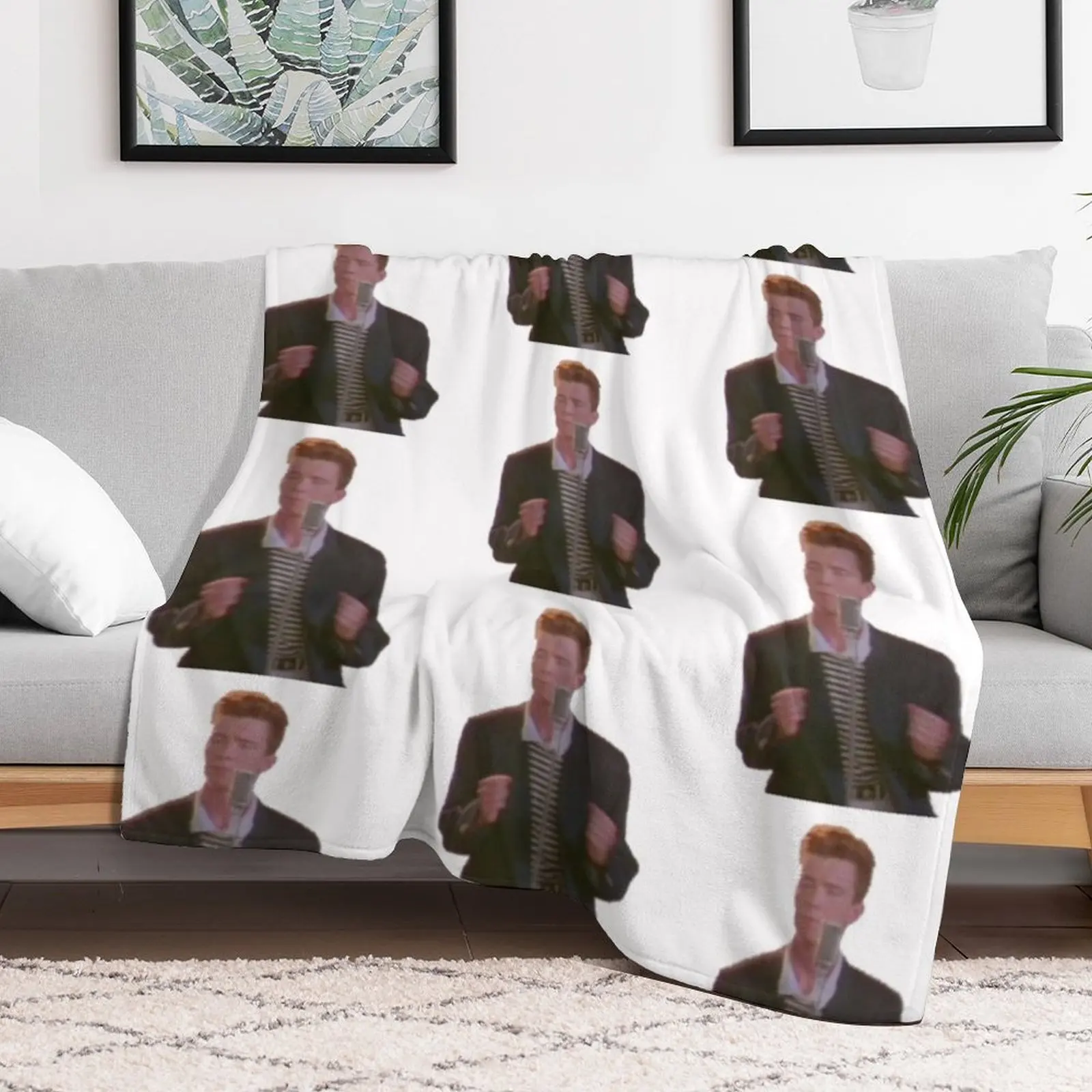 Rick Astley Rick Roll Never Give You Up Throw Blanket Bed Fashionable Luxury Weighted Blankets