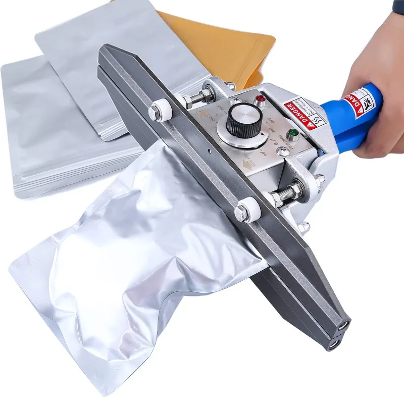 

220V110V Portable Hand Held Mylar Bag Crimper and Sealer Integrated Type for Plastic/ Snack Bags Food Storage for Foil Bag
