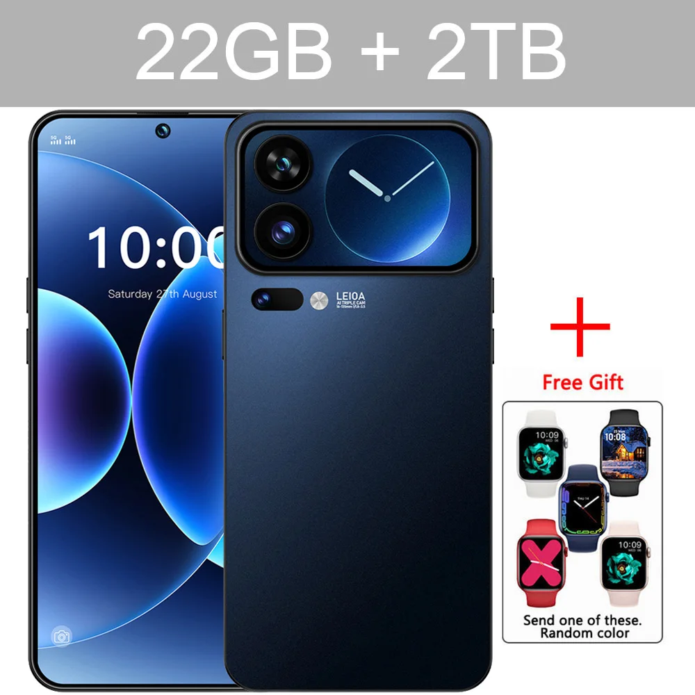 Nieuwe M17 Pro Max Mobiele Telefoons in Liquidatie 7.3HD Scherm Voordelige 5G Dual SIM Telefoons 7800mAh Android 15 Smartphone