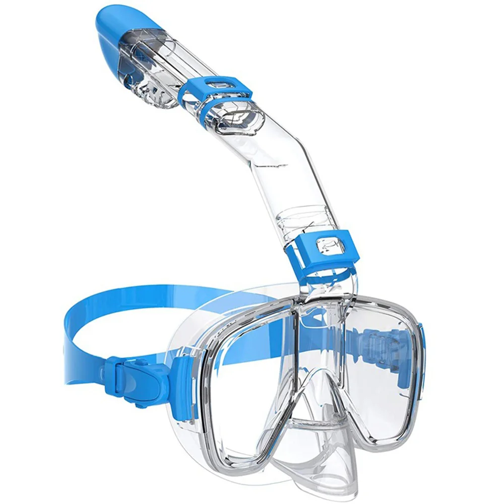 Schnorchelmaske 180 ° Panoramisches, beschlagfreies, faltbares Schnorchelventil mit Anti-Wasser-Eintrink-Schutz und ergonomischer Abdichtung für Tauchen und Freitauchen – Detail 14