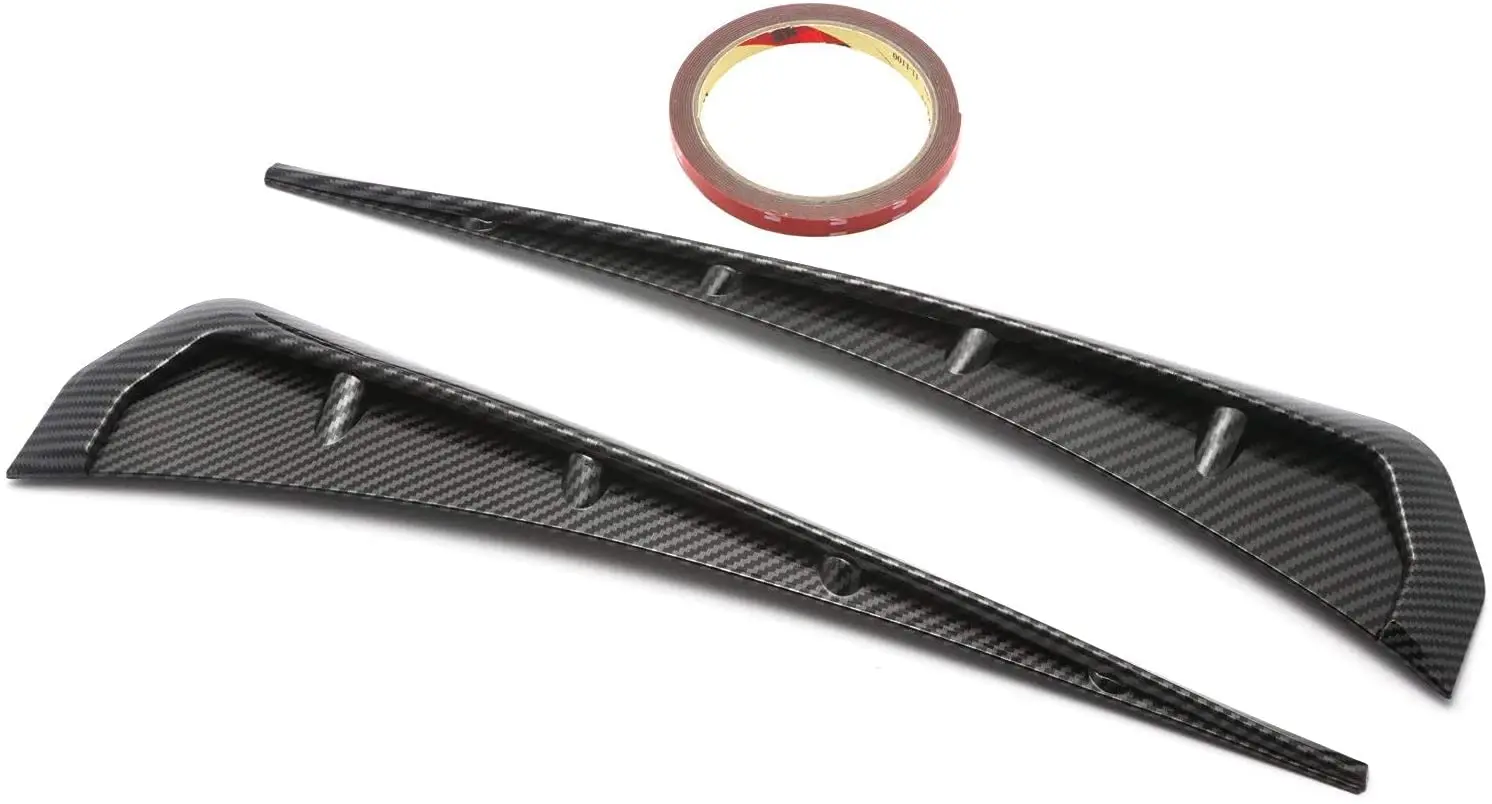 2PCS Type R Style Auto Exterior Side Fender Vent Cover Trim Sticker Carbon Fiber Look Universal For Car Accessories