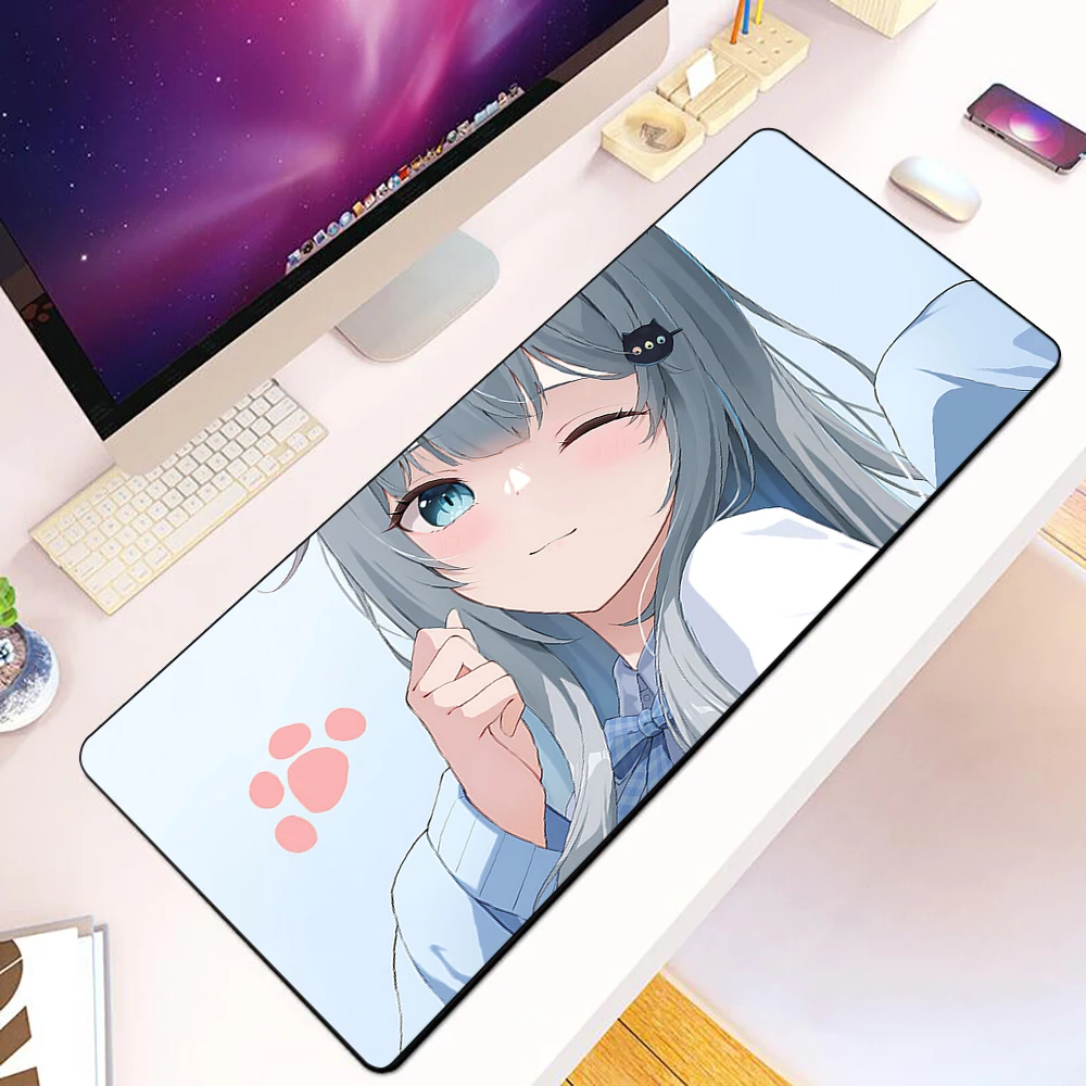Beautiful Girl Nekoha Shizuku Mousepad HD Printing Computer Gamer Locking Edge Nonslip Mouse Pad XXL90x40CM Keyboard PC Desk Pad