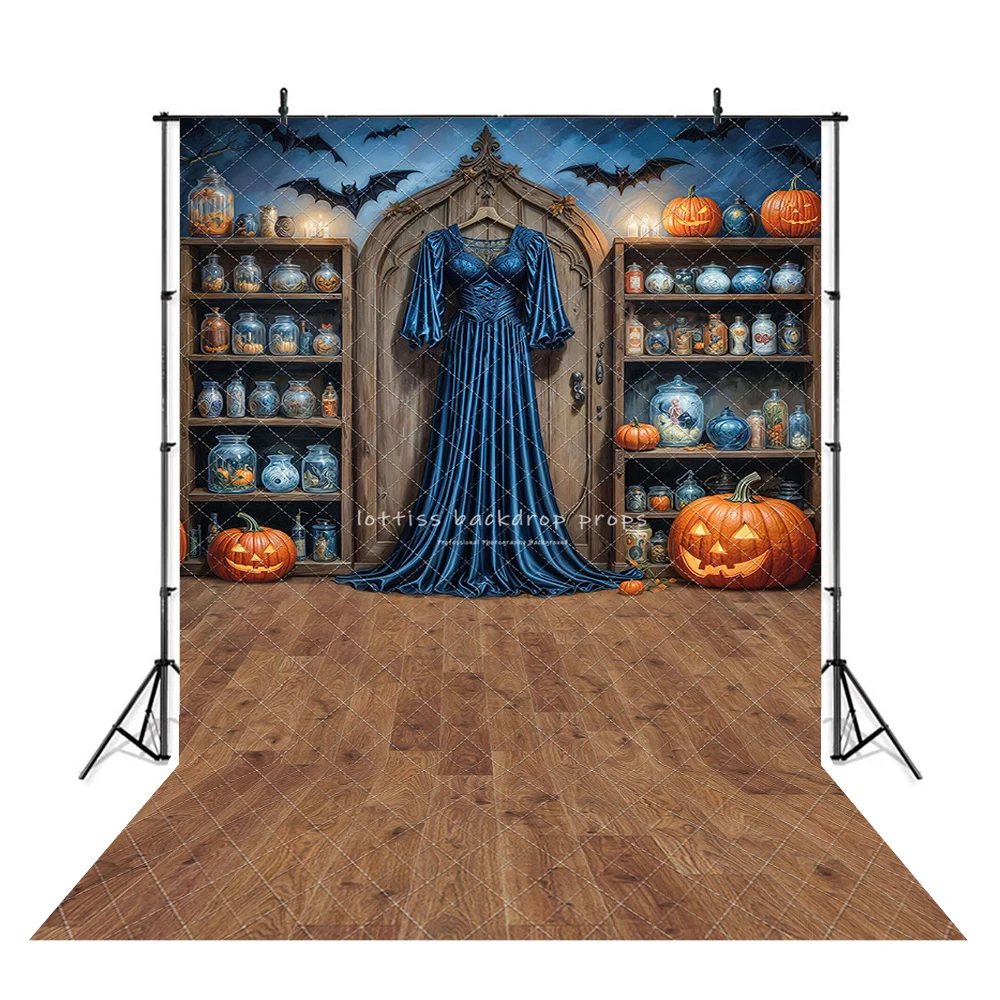 Halloween Festival Backdrops Kids Baby Photography Child Adult Photocall Decors Pumpkin Lantern Witch Poison Room Backgrounds