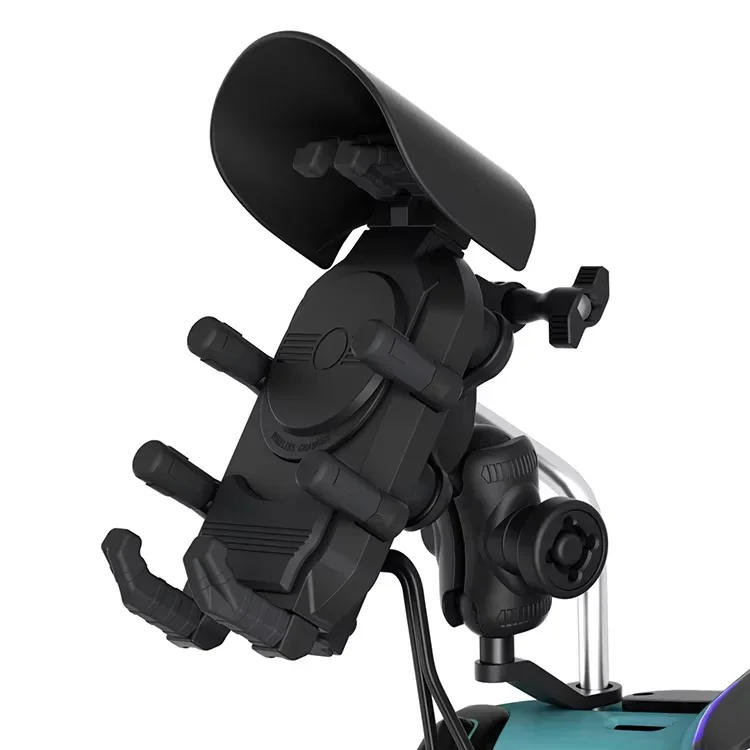 2025 Multifunctional Anti-theft Motorcycle Phone Holder With Wireless Fast Charging and USB Port