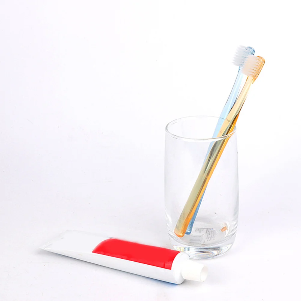 8 قطعة فرشاة أسنان ذات شعيرات ناعمة كريستال مقبض بلاستيكي شفاف قبضة مريحة طويلة للسفر المنزل استخدام مجموعة فرشاة الأسنان الكبار #1