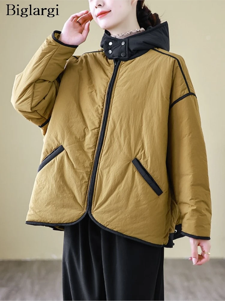 

Оверсайз, осенне-зимние толстовки, пальто, женская модная лоскутная куртка Laides, пальто с длинным рукавом, повседневное свободное женское теплое пальто