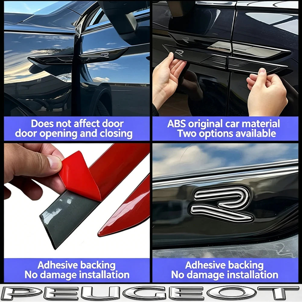 2er-Set 3D ABS Blade R Kotflügel-Embleme für VW Tiguan L, Tiguan X (2017-2026), Golf, T-Roc, Polo – Exterieur-Türdekorationszubehör – Detail 6