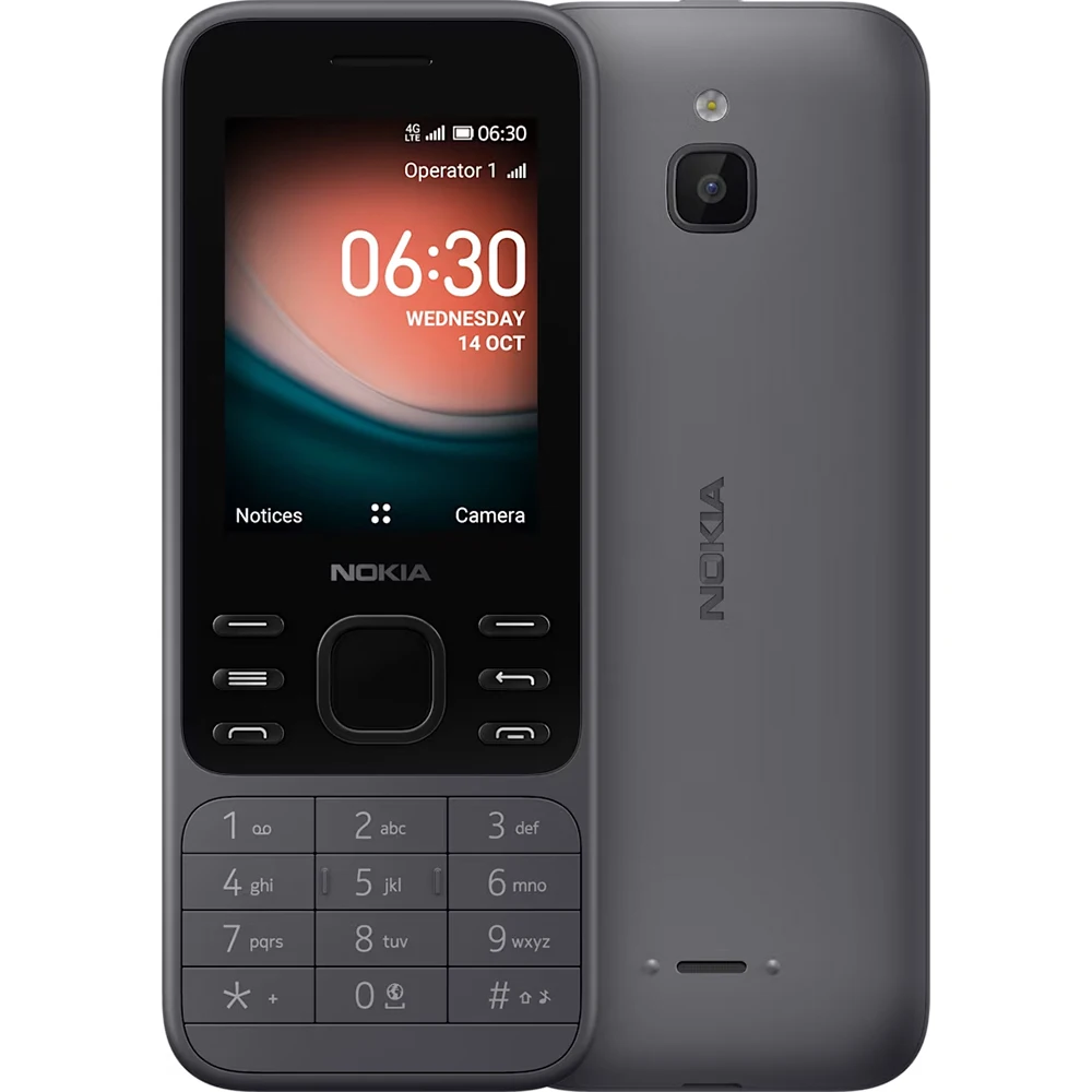 Nokia 6300 2020 4G Telefone de Backup 1500mAh 2SIM Tela de 2.4 polegadas WiFi Hotspot Rádio FM Compartilhado Bluetooth 3.5mm Telefone Nokia para Idosos Desbloqueado