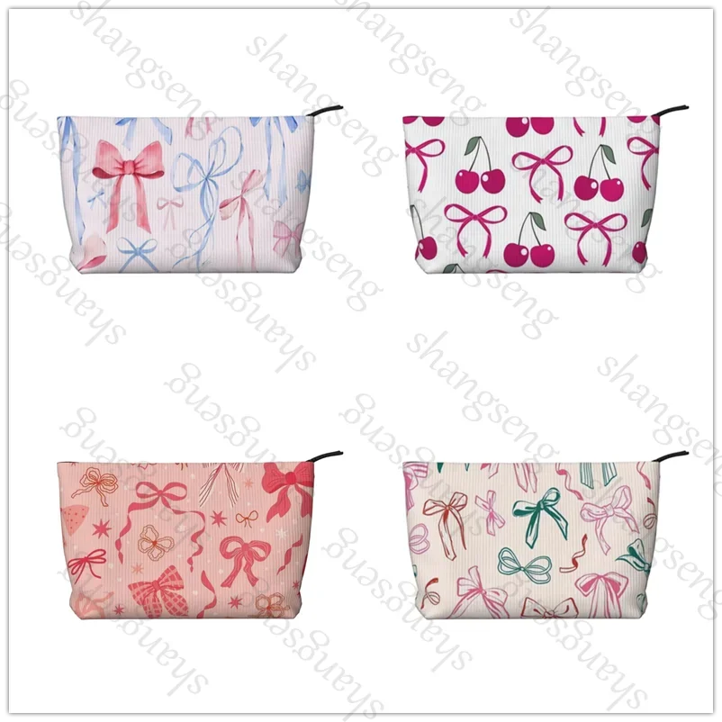 القوس النقاط سروال قصير حقيبة مستحضرات التجميل أدوات الزينة تخزين أكياس السيدات صندوق فاخر السفر سستة حقيبة التخزين الطباعة