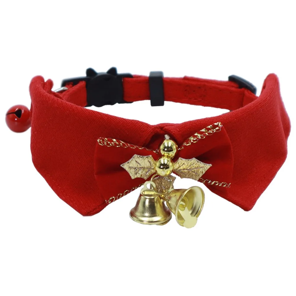 

Cute Kitten Christmas Necklace with Bell 18-28cm/7.09-11.02in Kitten Bowties Collar Necklace Funny Comfortable