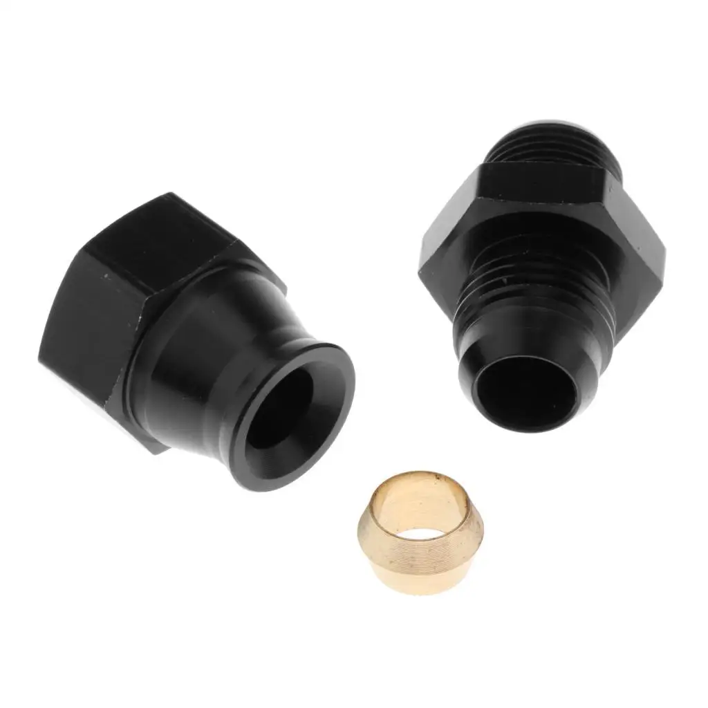 Black Anodized 5/16" 8mm Tube Pipe to 6 AN Male Adapter Fitting Connector