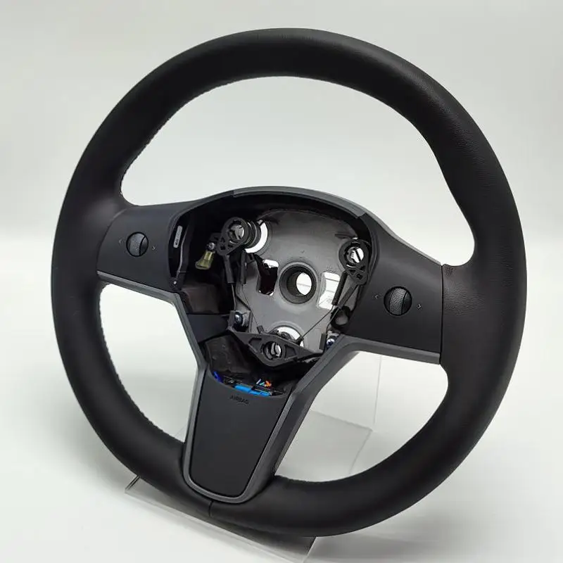 Car Heated Steering Wheel Fit For Tesla Model 3 Model Y 2017 2018 2019 2020 2021 2022 2023 Driver PU Leather Steering Wheel Aluminum Alloy Frame OE 1490214-00-B 1490214 with Heated