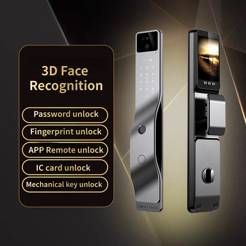 Imagem -02 - Face Biométrica Fingerprint Smart Lock Câmera de Segurança hd Totalmente Automático Senha Inteligente Chave Digital Tuya3d