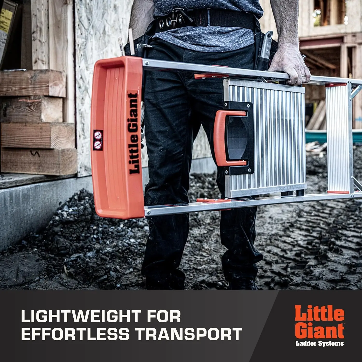 Little Giant Ladder Systems Flip-N-Lite 1,5 Fuß Trittleiter Aluminium Typ 1A 300 Pfund Nennleistung (15273-001)