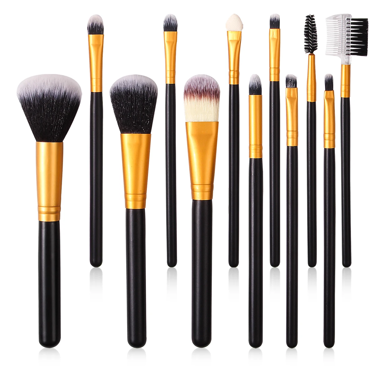 12PCS high-end makeup brush set, powder brush, blush brush, concealer brush, professional beauty tools for beginners