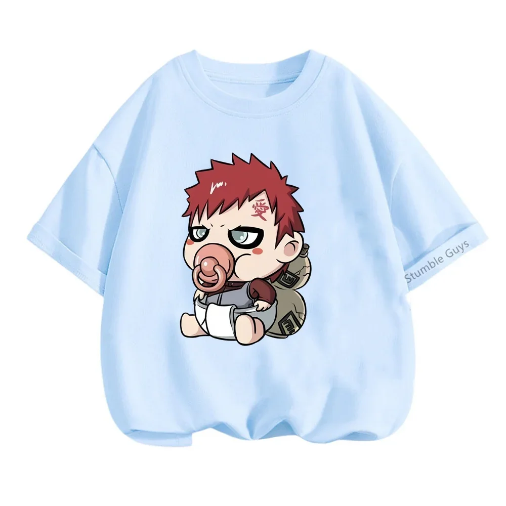 Anime Narutos Children T-Shirt Kawaii T Shirt Cartoon Children Casual Gaara Clothes Tee Shirt Kid Girl Boy Fashion Teen Tops