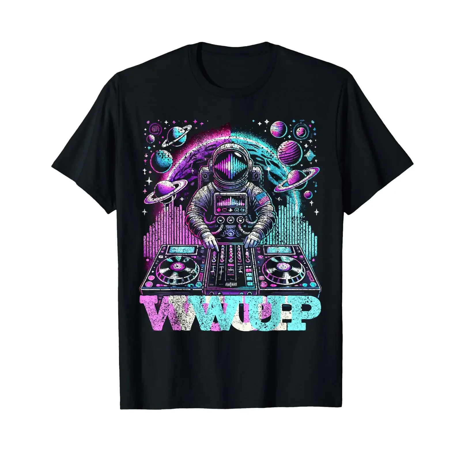 Psychedelic Trance Electronic Music Astronaut Dubstep T Shirt vintage Washed Slightly designer clothes Breathable Soft Unisex