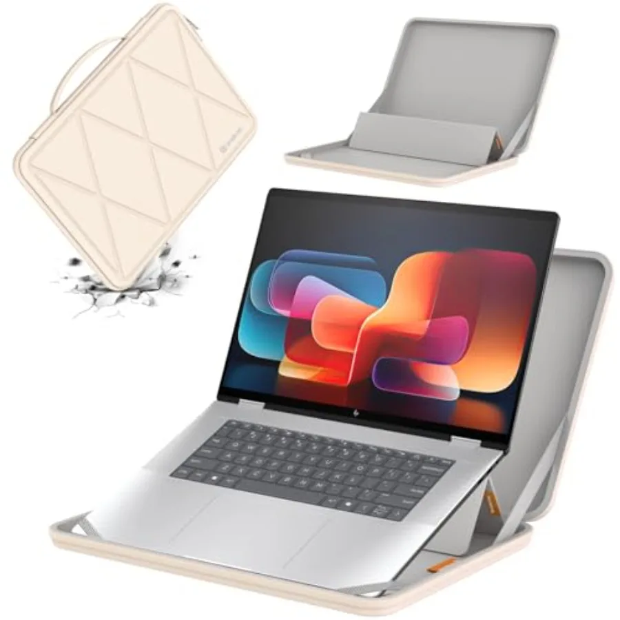 

85T Hard EVA Protective Sleeve Case with Stand Compatible for 16inch HP Envy x360 2in1 16tac000, for 15.6inch HP255 G9 Notebook