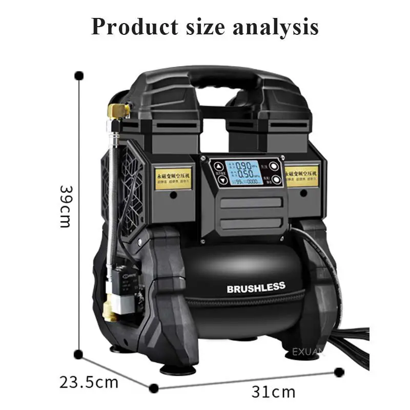 AC&DC Dual-Purpose Portable Air Compressor Oil Free Ultra Quiet and Small Cordless Mobile Air Pump Heavy-duty Tire Inflator