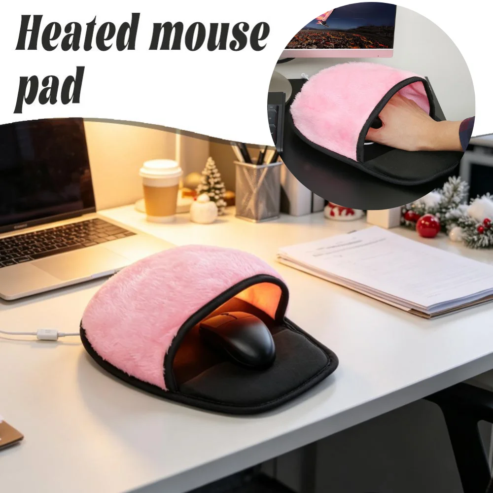 Usb Heated Mouse Pad Winter Thick Warm Heating Mousepad Large Capacity Charging Hand Warmer Warm Home Office Desk Mouse Mat