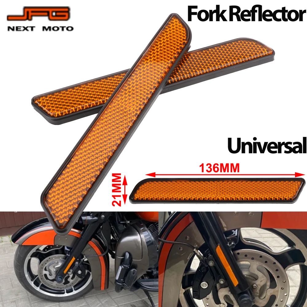 Motorcycle 2 Pcs Orange Front Fork Leg Reflector Reflective Stripe For Harley All Lower Legs Slider Dyna Softail Sportster FXD