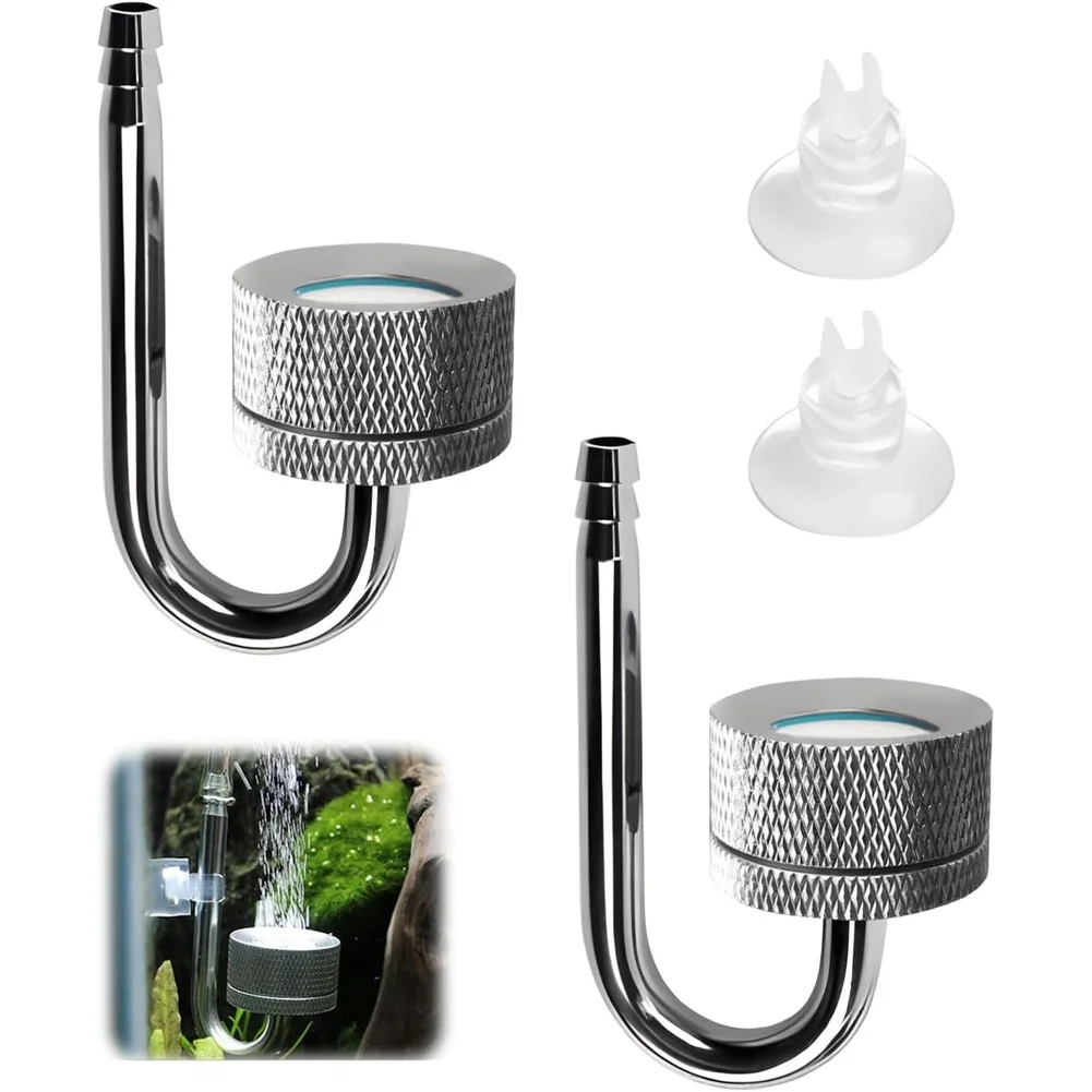 U Shape Tube Aquarium Diffuser Efficient Dispersion Easy Film Replacement Strong Suction Cup For Aquatic Plants