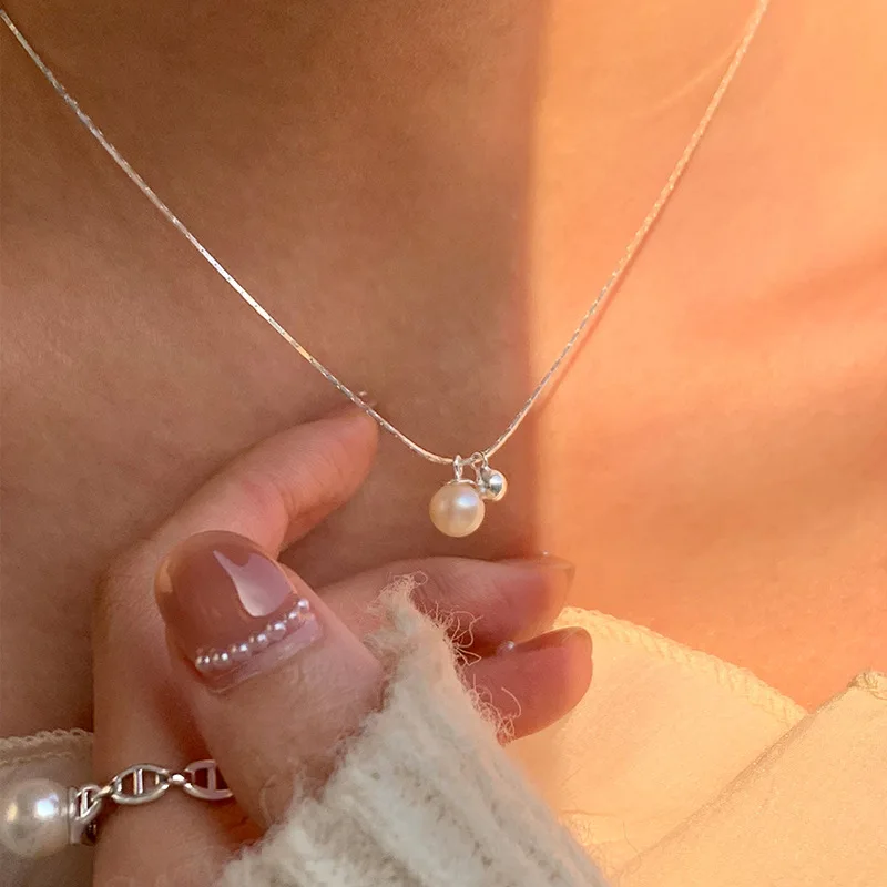 

Ожерелье из натурального жемчуга, женственный темперамент, элитный смысл, модное и универсальное, изысканная цепочка на ключицу